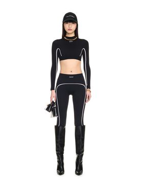 OFF WHITE Black Stamp Seamless Crop Top BLACK OWVB046C99KNI002