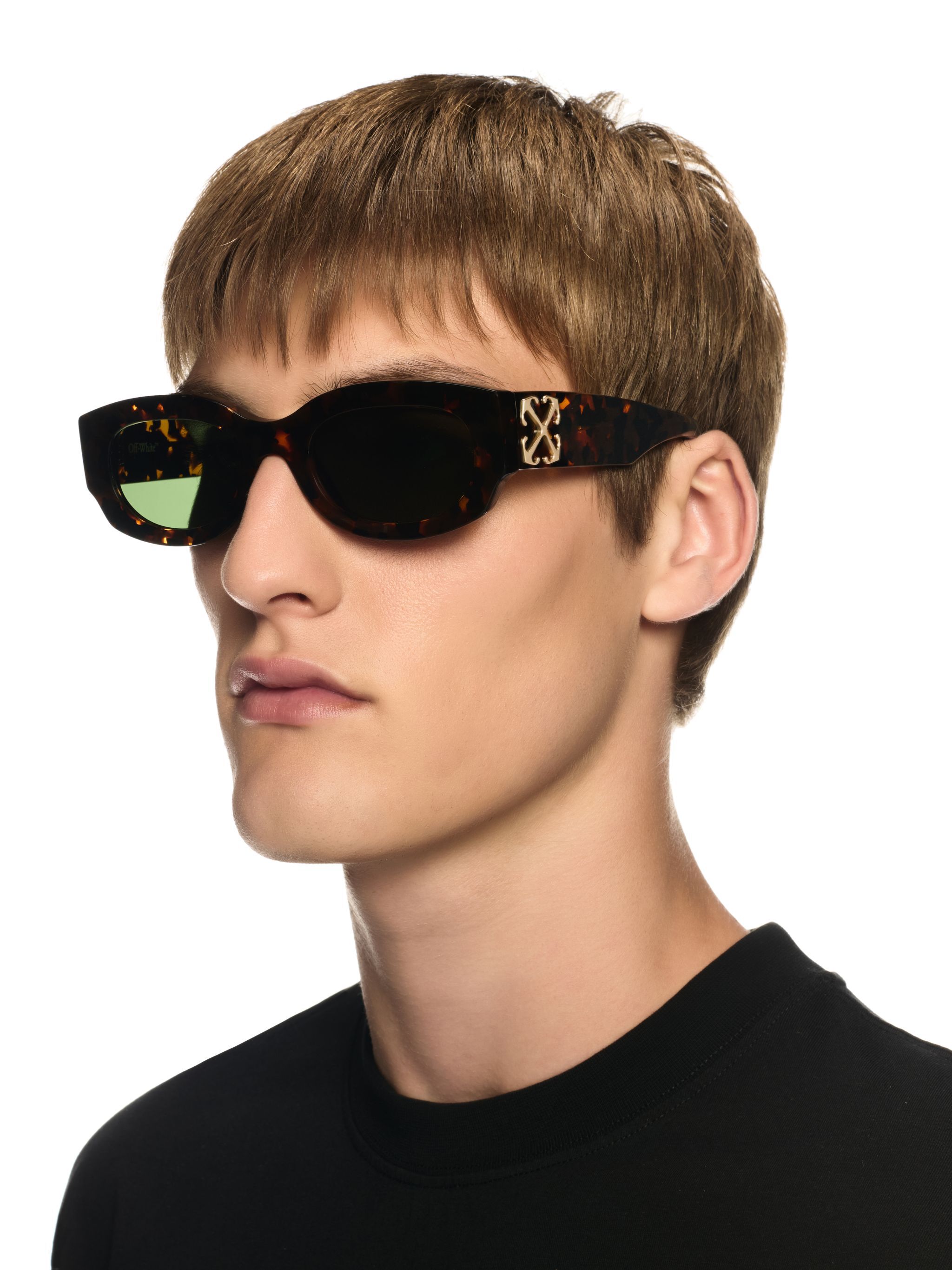 OFF WHITE Havana/Grüne Palmer Sonnenbrille BRAUN OERI14ES25PLA001