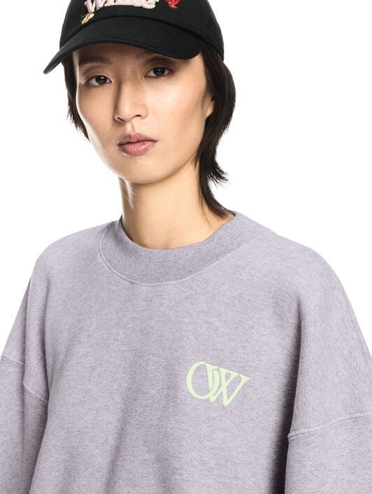 Gray Embroidered Ow Sweatshirt OFF WHITE Gray Embroidered Ow Sweatshirt GREY OWBA075S25FLE004