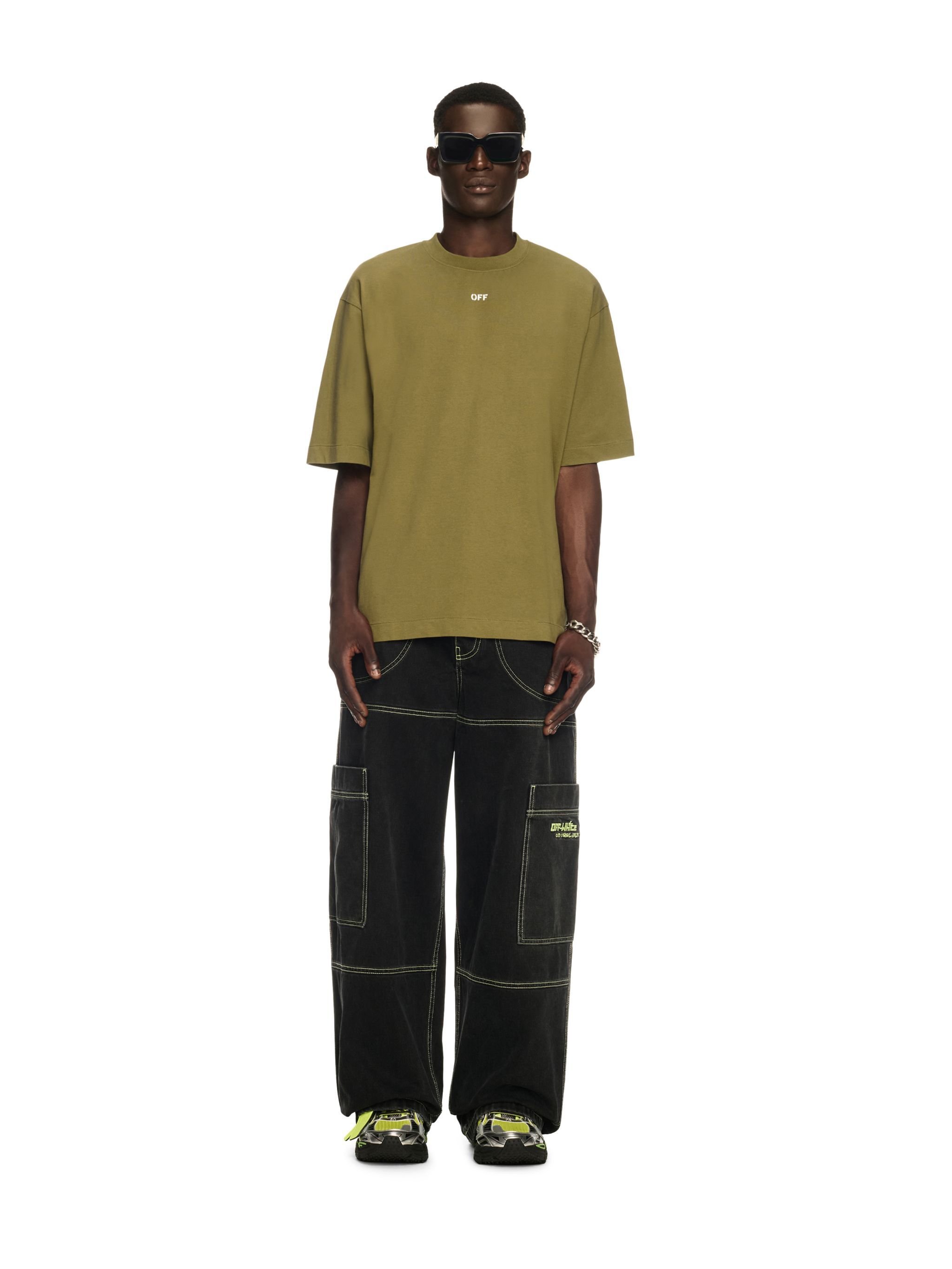OFF WHITE Green Winter Stamp T-Shirt GREEN OMAA120S25JER00L