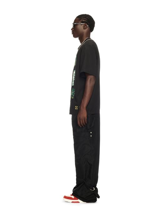 Schwarzes Krokodil Baseballshirt OFF WHITE Schwarzes Krokodil Baseballshirt SCHWARZ OMGG014S25FAB002