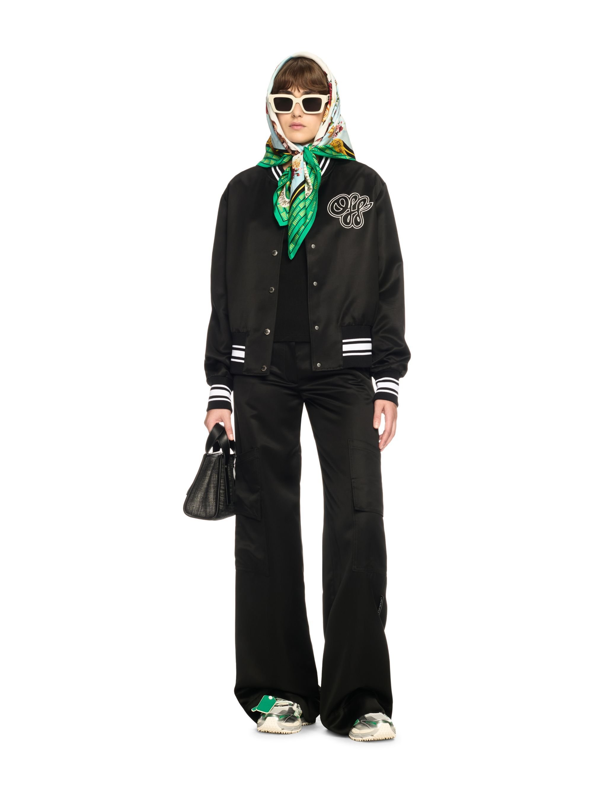 OFF WHITE Black Toybox Satin Cargo Pants BLACK OWCF026S25FAB001