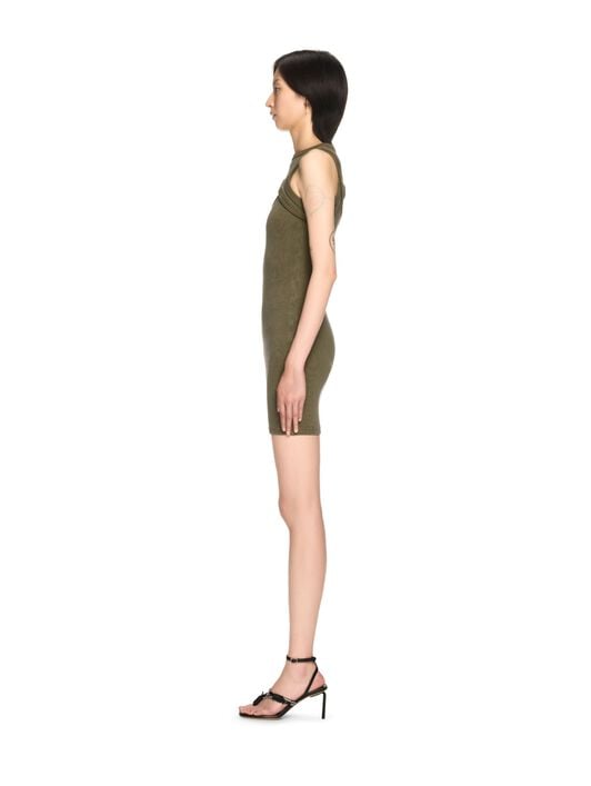 Green Stamp Ribbed Cut-Out Dress OFF WHITE Green Stamp Ribbed Cut-Out Dress GREEN OWDB496S25JER002