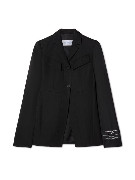 Black Toybox Wool Cargo Jacket OFF WHITE Black Toybox Wool Cargo Jacket BLACK OWEF12IS25FAB001