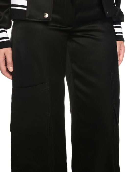 Black Toybox Satin Cargo Pants OFF WHITE Black Toybox Satin Cargo Pants BLACK OWCF026S25FAB001
