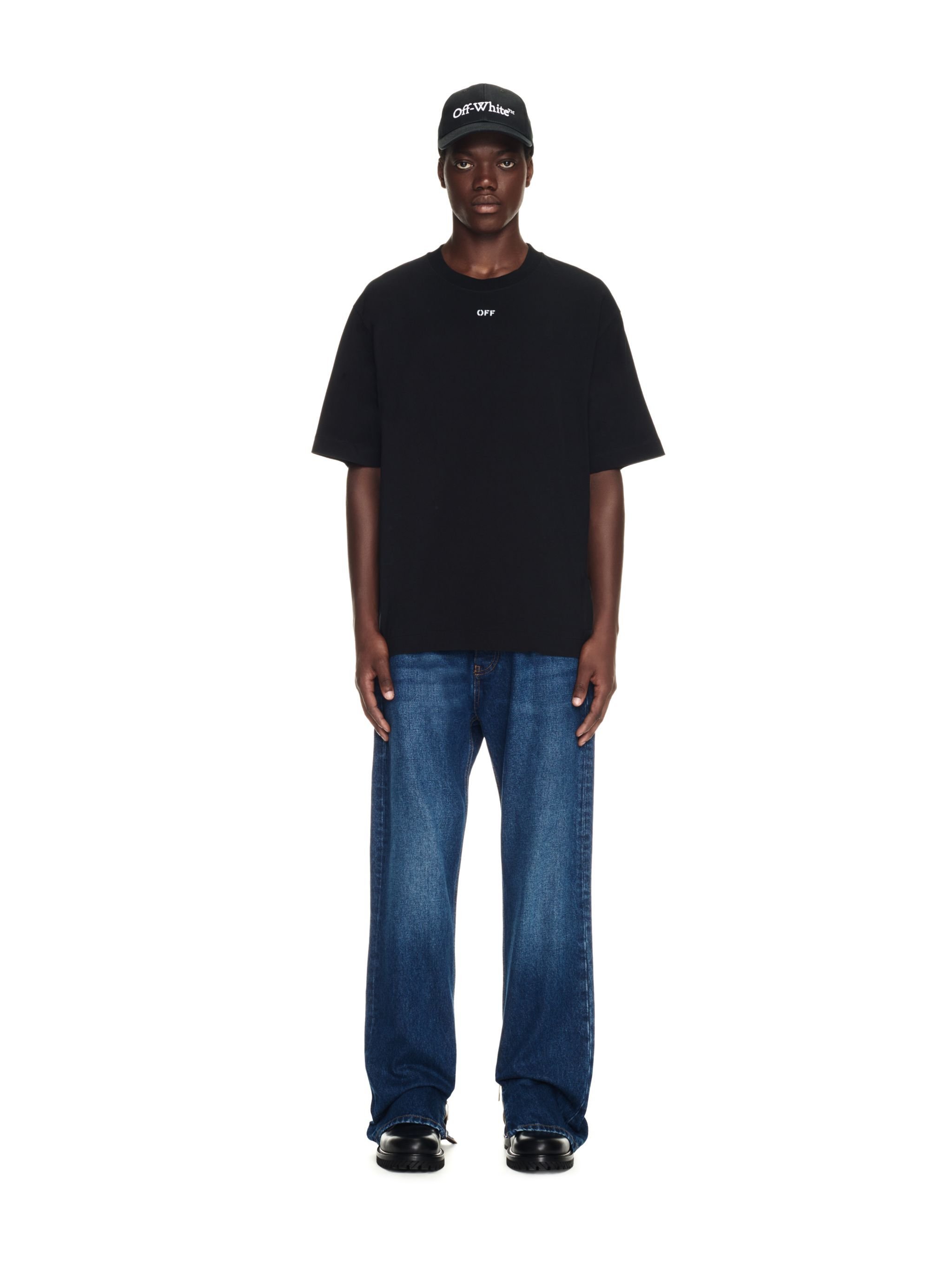 OFF WHITE Black Off Stamp Skate S/S Tee BLACK OMAA120C99JER005