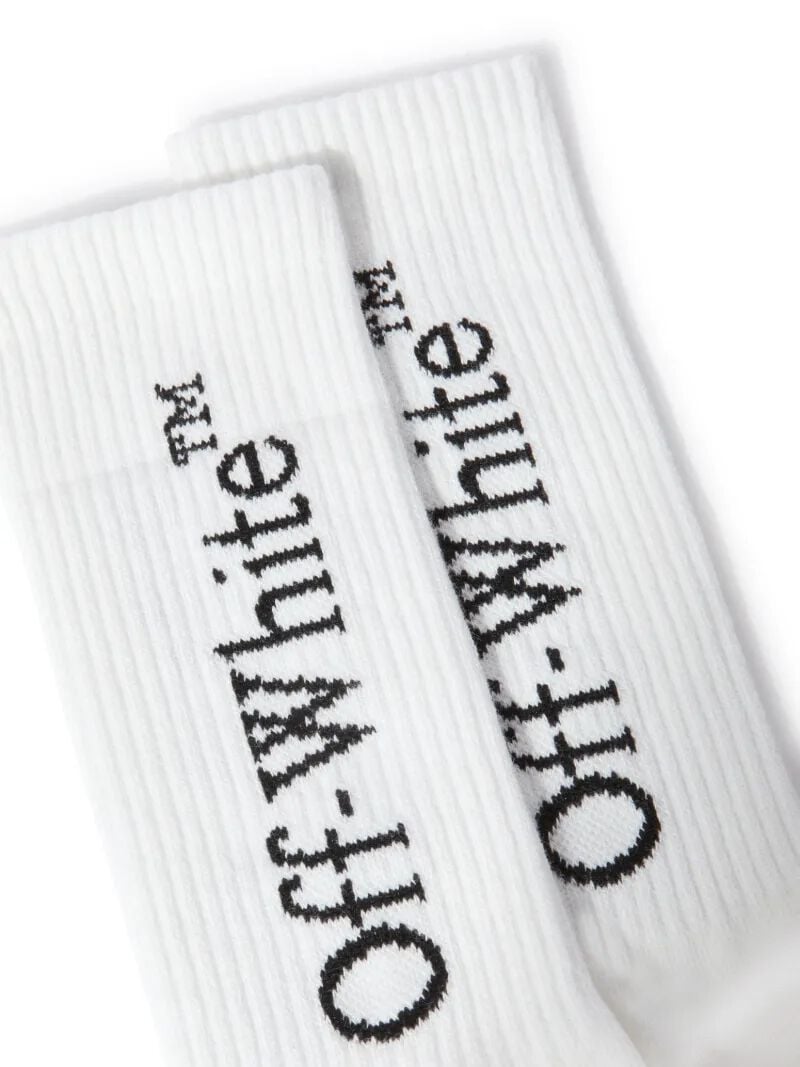 OFF WHITE Bookish Long Socks WHITE - BLACK OGRA003S25KNI001