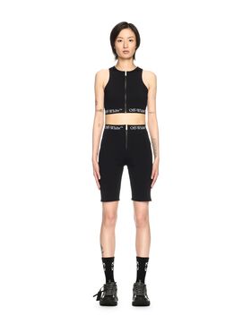 OFF WHITE Black Logo Band Zip Rowing Top BLACK OWVO056S25JER001