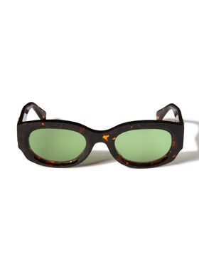 OFF WHITE Havana/Grüne Palmer Sonnenbrille BRAUN OERI14ES25PLA001
