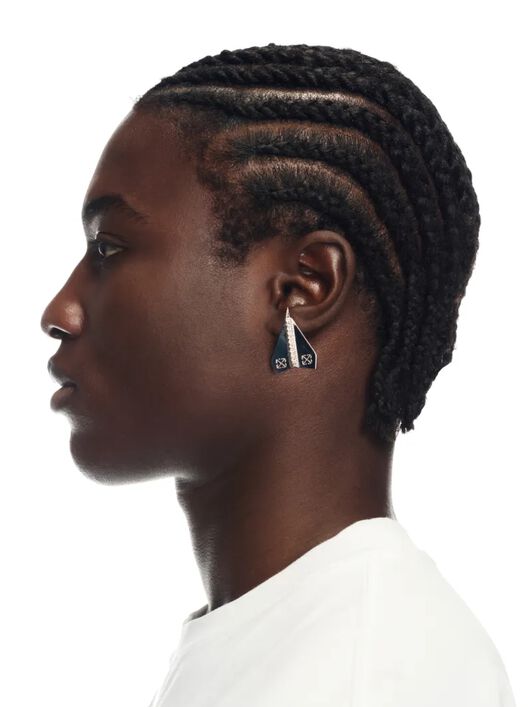 OFF WHITE Silver Paper Plane Earrings SILVER OMOD11JZ25MET001
