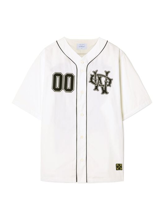 White 00 Baseball Shirt OFF WHITE White 00 Baseball Shirt WHITE OMGG014S25FAB001