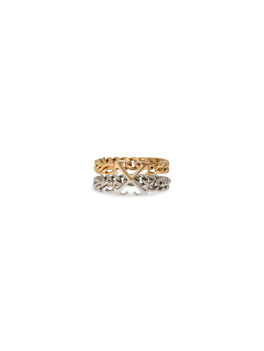 OFF WHITE Bicolor Arrow Chain Ring SILVER OWOC11HC99MET001