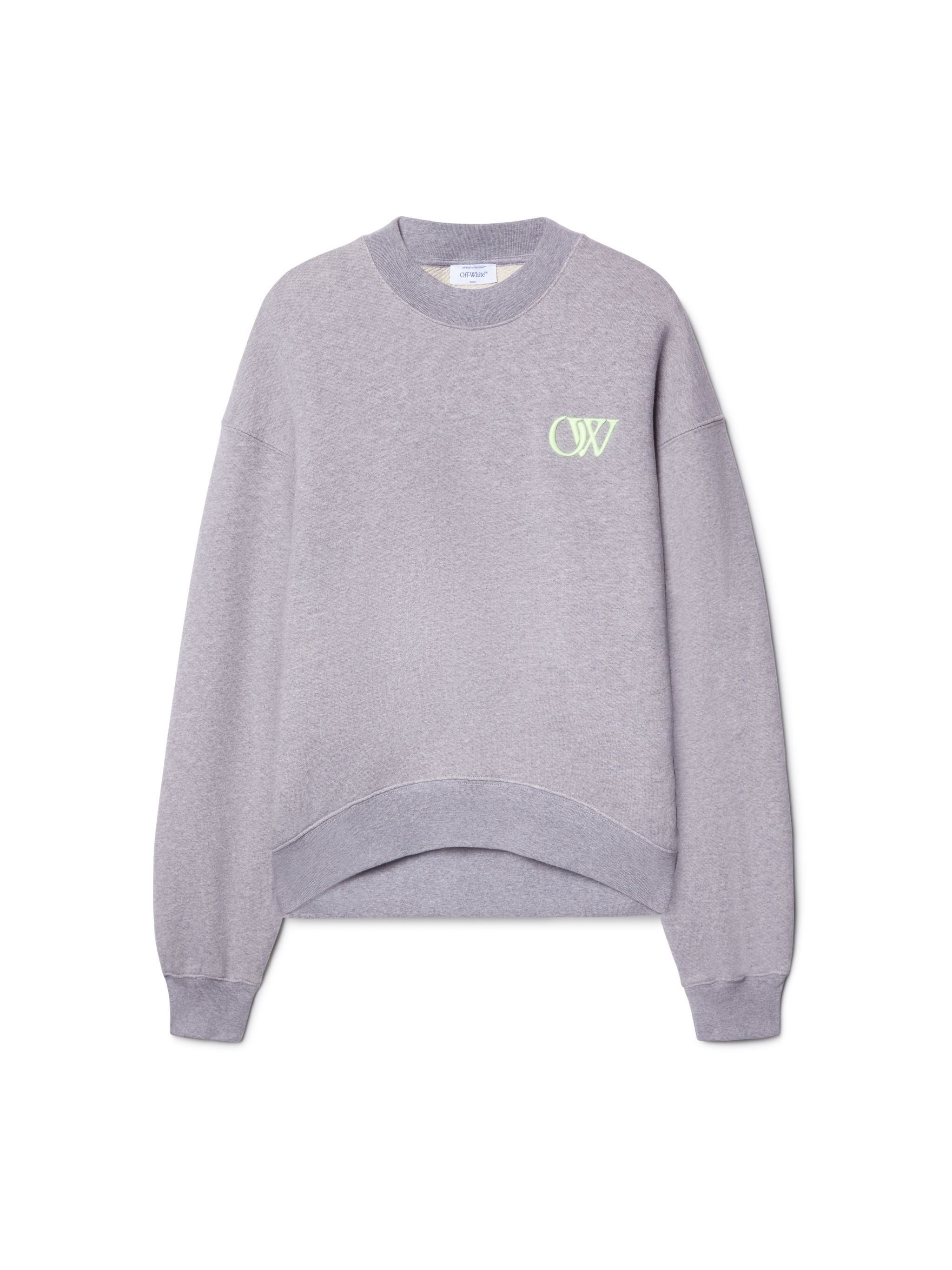 OFF WHITE Gray Embroidered Ow Sweatshirt GREY OWBA075S25FLE004
