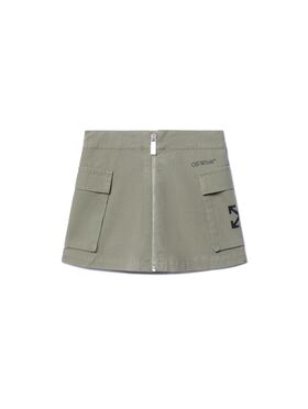 OFF WHITE Bookish Cargo Skirt GREEN OGCC027S25FAB001
