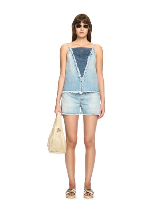 OFF WHITE Denim Doll Top BLUE OWYP00BS25DEN001