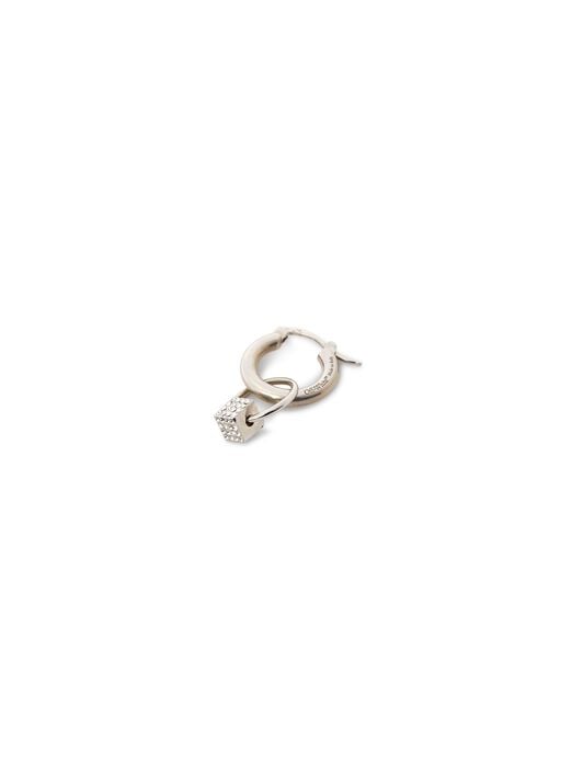 Mini Würfel Mono Creolen-Ohrring OFF WHITE Mini Würfel Mono Creolen-Ohrring SILBER OMOD11CS25MET001