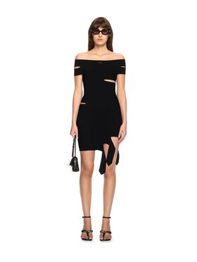 OFF WHITE Schwarzes Aurora Bandeau Mini-Kleid SCHWARZ OWHI12BS25KNI001