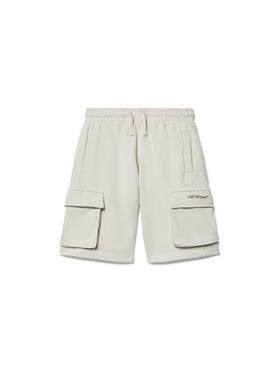 OFF WHITE Diagonal Bookish Sweat Shorts GREY OBCI005S25FLE001