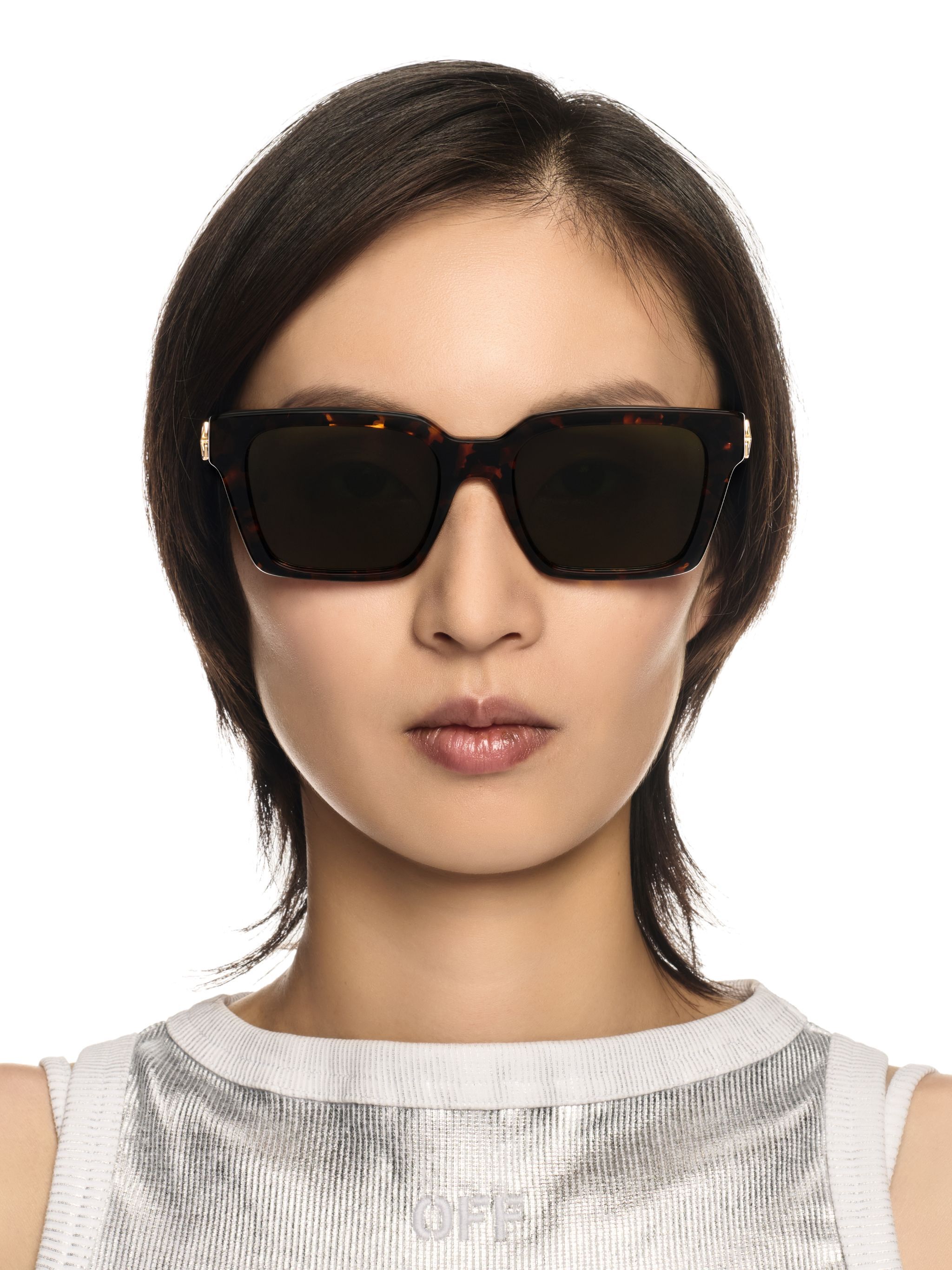 OFF WHITE Havana/Grüne Branson Sonnenbrille BRAUN OERI111C99PLA001