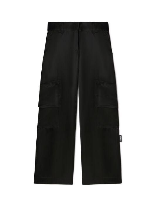 Black Toybox Satin Cargo Pants OFF WHITE Black Toybox Satin Cargo Pants BLACK OWCF026S25FAB001