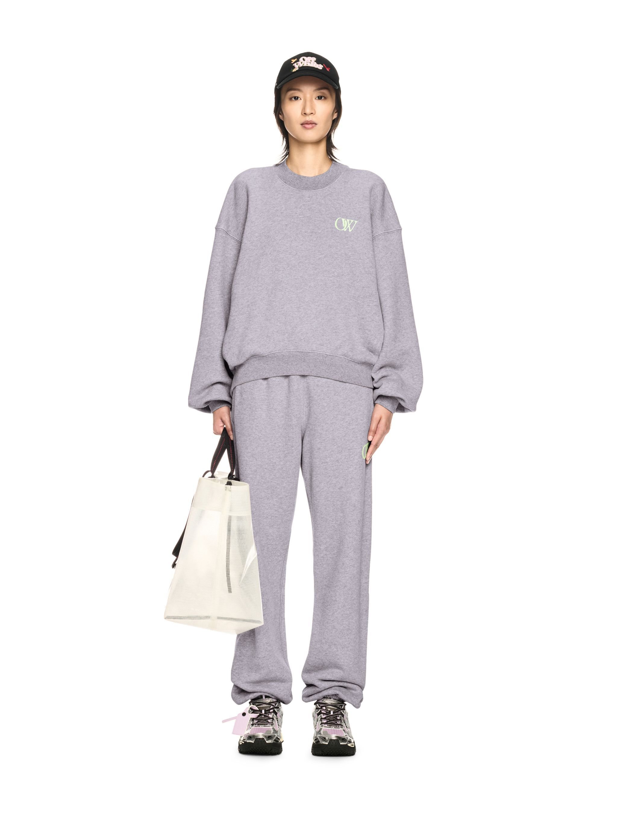 OFF WHITE Gray Embroidered Ow Sweatshirt GREY OWBA075S25FLE004