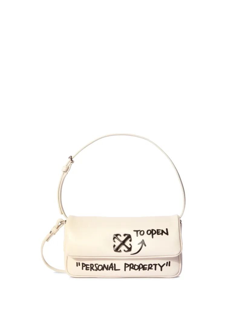 OFF WHITE White Jitney 0.7 Quote Shoulder Bag DUST - BLACK OWNN18BC99LEA001