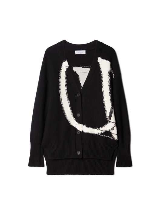 OFF WHITE Black Maxi Logo Cardigan BLACK OWHB043C99KNI001